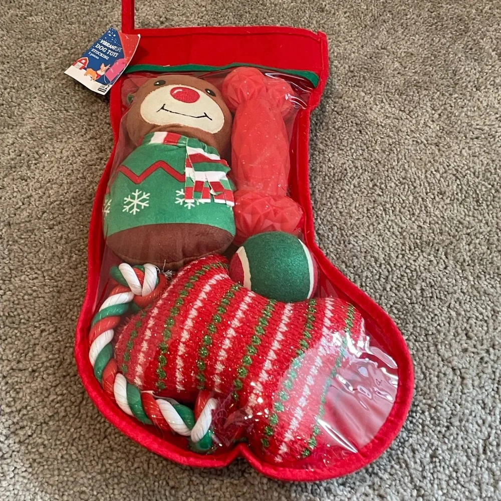 NWT Vibrant Life‎ Red Dog Toy Stocking Set
